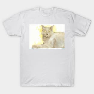 brown cat watercolor portrait T-Shirt